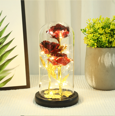 Forever Preserved Rose In Glass Dome, Flower Night Light