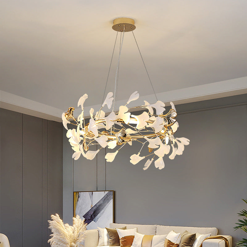 Ginkgo Leaf Chandelier, Pendant for Living Room