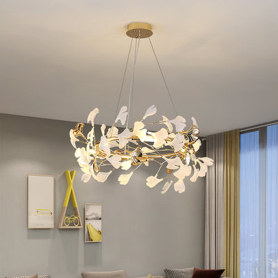 Ginkgo Leaf Chandelier, Pendant for Living Room