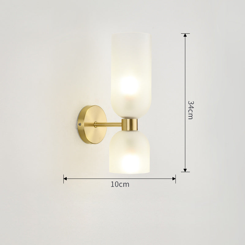 Glass Copper Wall Light, Bedside Wall Light