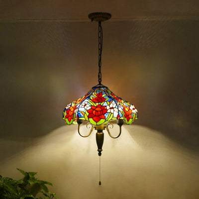 Glass Pendant Light, Iron Tiffany Lamp, Bedroom Light