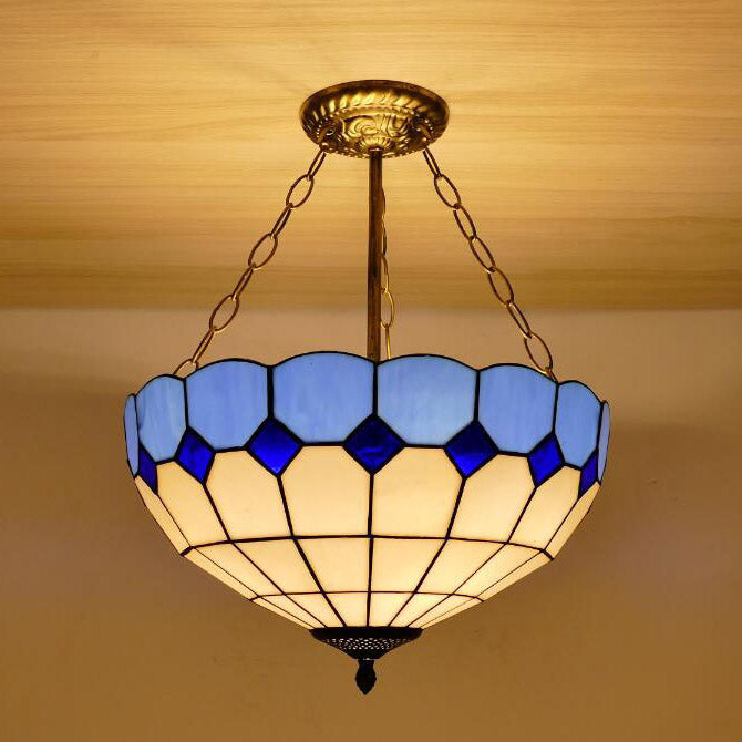 Glass Pendant Light, Simple Iron Tiffany Lamp, Living Room Light