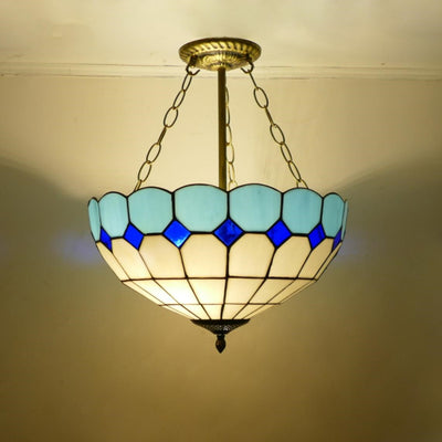 Glass Pendant Light, Simple Iron Tiffany Lamp, Living Room Light