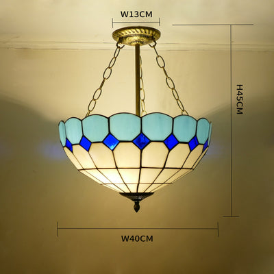 Glass Pendant Light, Simple Iron Tiffany Lamp, Living Room Light