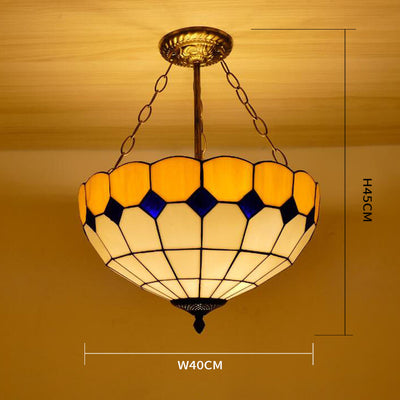 Glass Pendant Light, Simple Iron Tiffany Lamp, Living Room Light