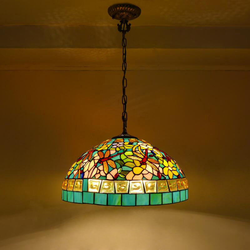 Glass Tiffany Lamp, American Style Pendant Light, Hallway Light