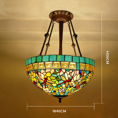 Glass Tiffany Lamp, American Style Pendant Light, Hallway Light