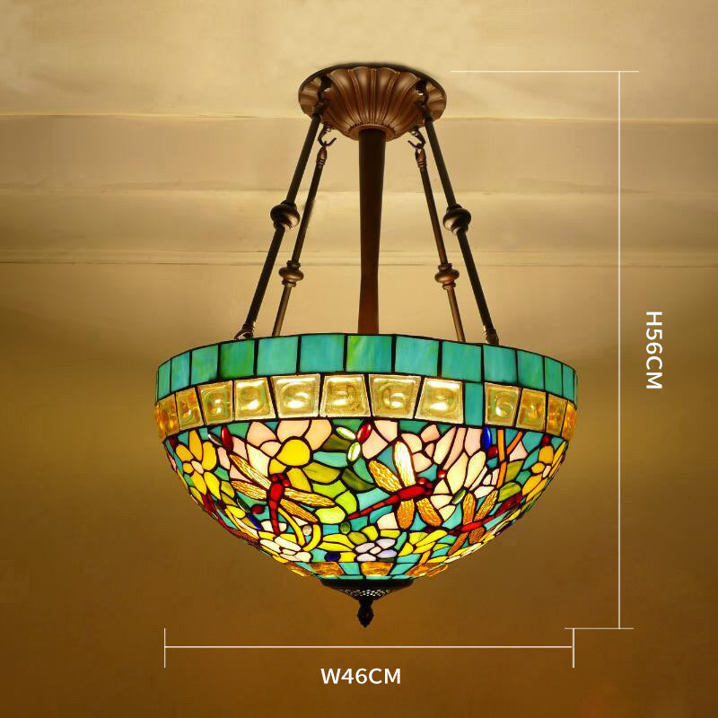 Glass Tiffany Lamp, American Style Pendant Light, Hallway Light