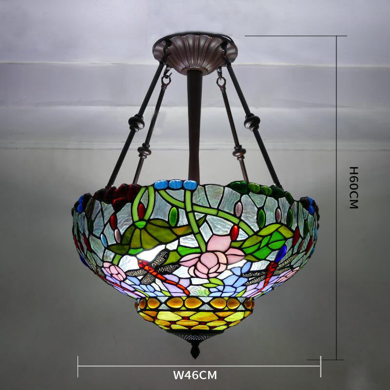 Glass Tiffany Lamp, American Style Pendant Light, Hallway Light