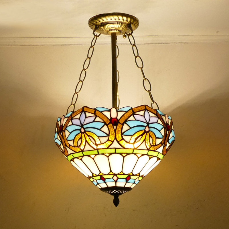 Glass Tiffany Lamp, Pendant Light, Living Room Light