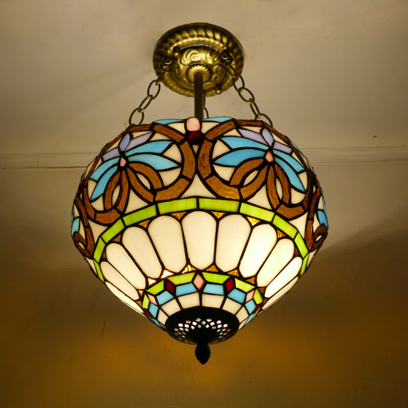 Glass Tiffany Lamp, Pendant Light, Living Room Light