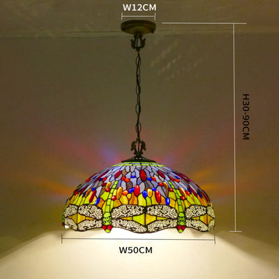 Glass Tiffany Lamp, Retro Pendant Light, Reading Light