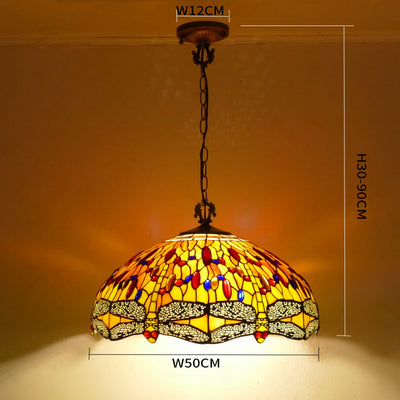 Glass Tiffany Lamp, Retro Pendant Light, Reading Light