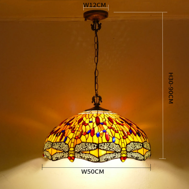 Glass Tiffany Lamp, Retro Pendant Light, Reading Light