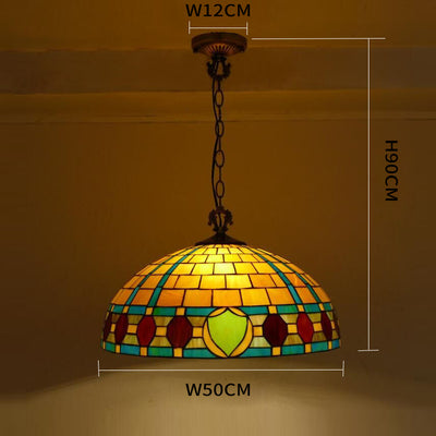 Glass Tiffany Lamp, Retro Pendant Light, Reading Light