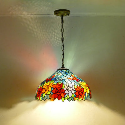 Glass Tiffany Lamp, Retro Pendant Light, Restaurant Light