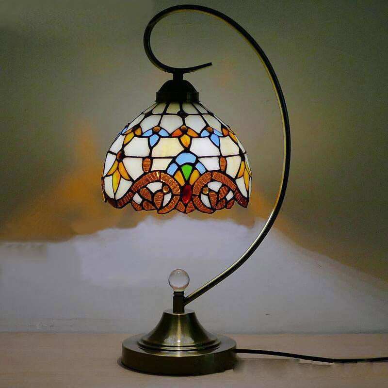 Glass Tiffany Table Lamp, American Style Reading Light, Bedroom Light