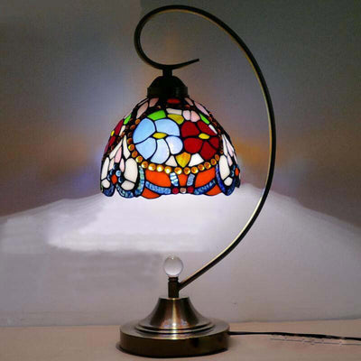 Glass Tiffany Table Lamp, American Style Reading Light, Bedroom Light