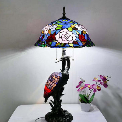 Glass Tiffany Table Lamp, Reading Light, Bedroom Light