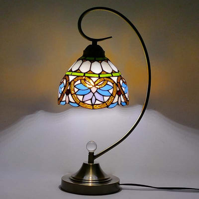 Glass Tiffany Table Lamp, Reading Light, Bedroom Light