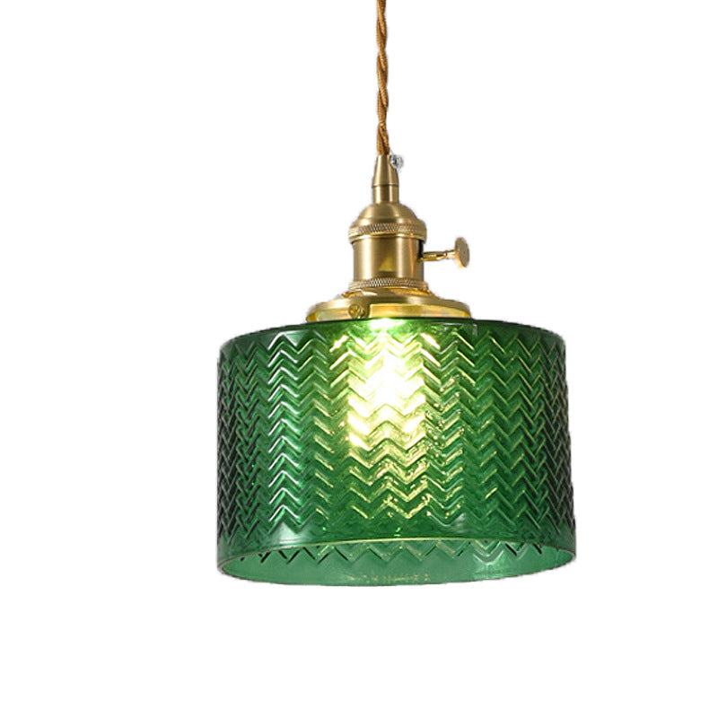 Green Glass Chandelier, Brass Pendant Light, Pendant Light Bedroom