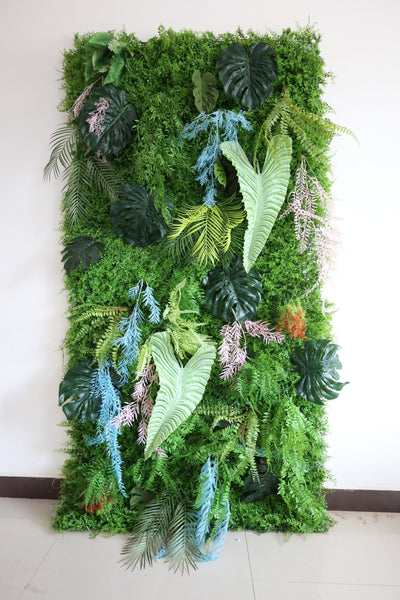 Green mixed grass wall Cloth Roll Up Flower Wall Fabric Hanging Curtain Plant Wall Event Party Wedding Backdrop