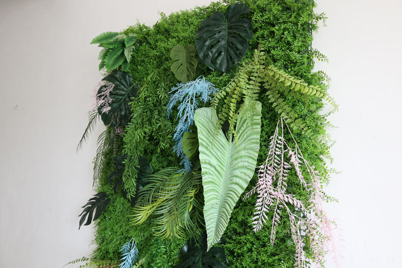 Green mixed grass wall Cloth Roll Up Flower Wall Fabric Hanging Curtain Plant Wall Event Party Wedding Backdrop