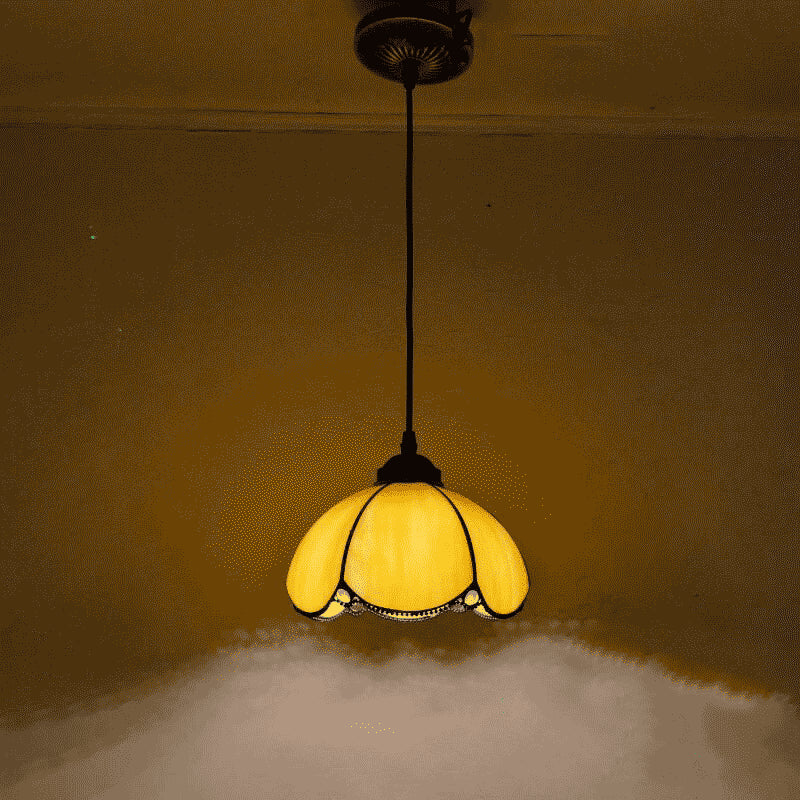 Grilled Bend Pendant Light, Glass Hallway Light, Corridor Lamp