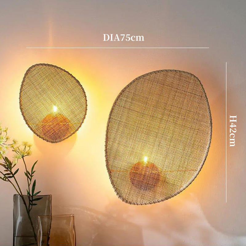 Handmade Wicker Wall Light, Wall Light for Living Room