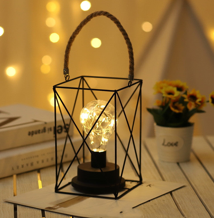 Iron Frame Night Light, Portable Night Light