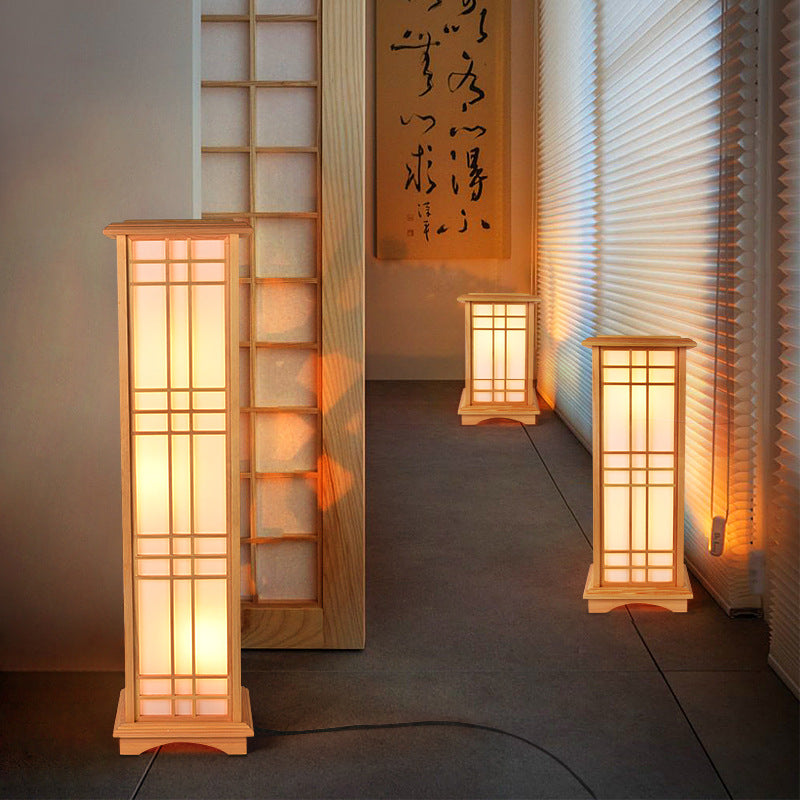 Japanese Floor Lamp, Log Living Room Light, Bedroom Light