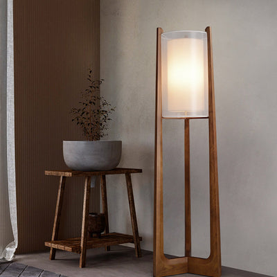 Japanese Floor Lamp, White Wax Living Room Light, Bedroom Light