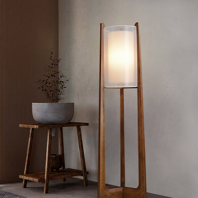 Japanese Floor Lamp, White Wax Living Room Light, Bedroom Light