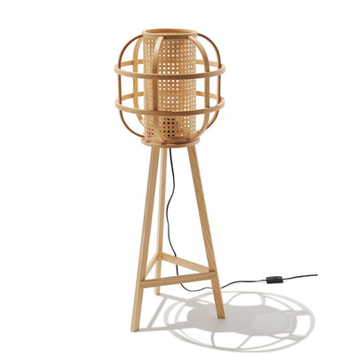 Japanese Simple Floor Lamp, Rattan Living Room Light, Bedroom Light