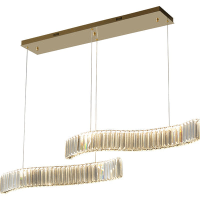 Long Strip Crystal Lamp, Pendant Light Bedroom