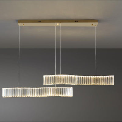 Long Strip Crystal Lamp, Pendant Light Bedroom