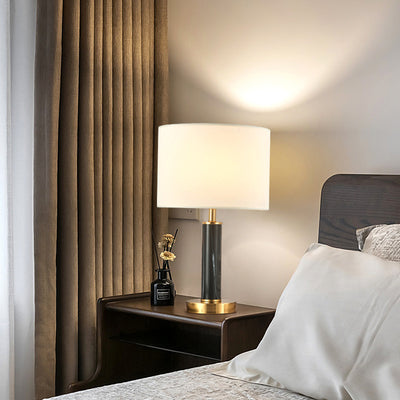 Marble Pleated Table Lamp, Table Lamp for Bedroom