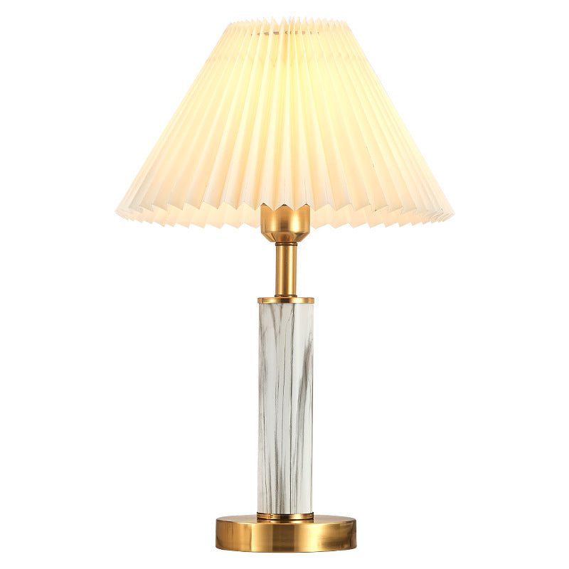 Marble Pleated Table Lamp, Table Lamp for Bedroom