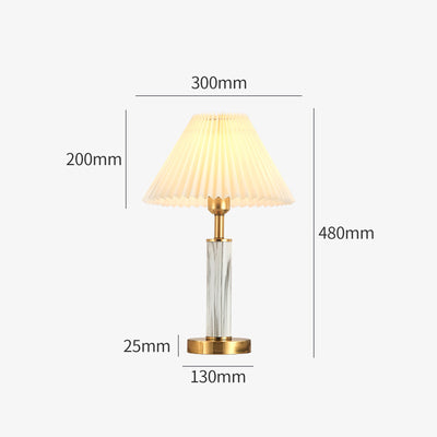 Marble Pleated Table Lamp, Table Lamp for Bedroom