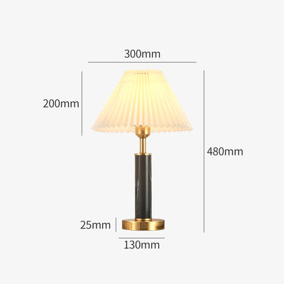 Marble Pleated Table Lamp, Table Lamp for Bedroom