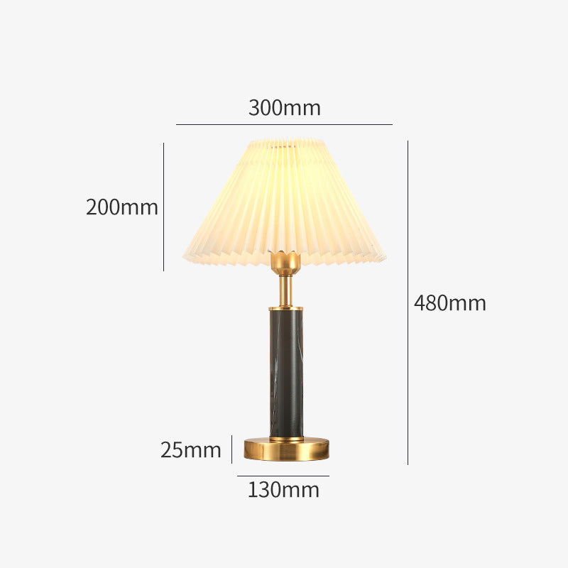 Marble Pleated Table Lamp, Table Lamp for Bedroom