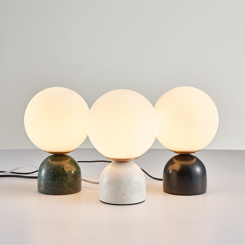 Marble Table Lamp, Scandinavian Living Room Light, Bedroom Light