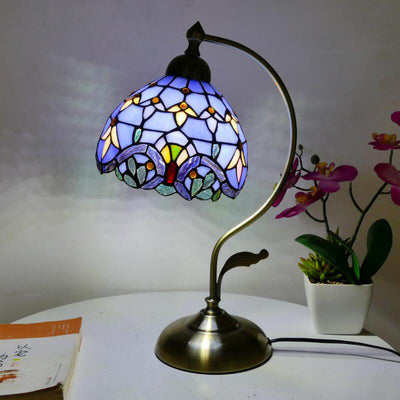 Mediterranean Sea Tiffany Table Lamp, Reading Light, Living Room Light