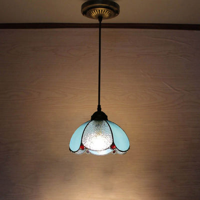 Mediterranean Tiffany Lamp, Glass Pendant Light, Hallway Light