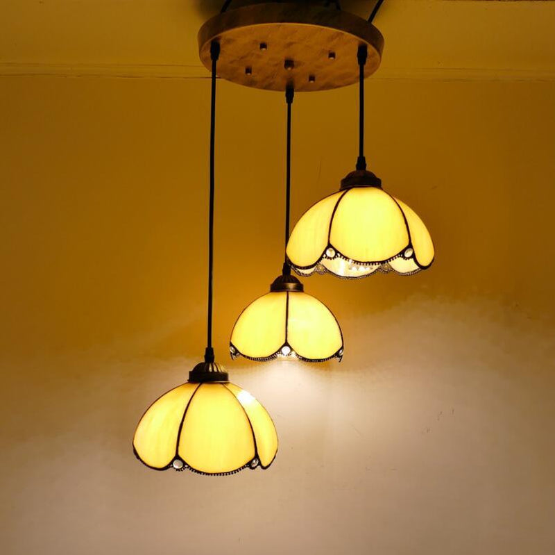 Mediterranean Tiffany Lamp, Glass Pendant Light, Living Room Light