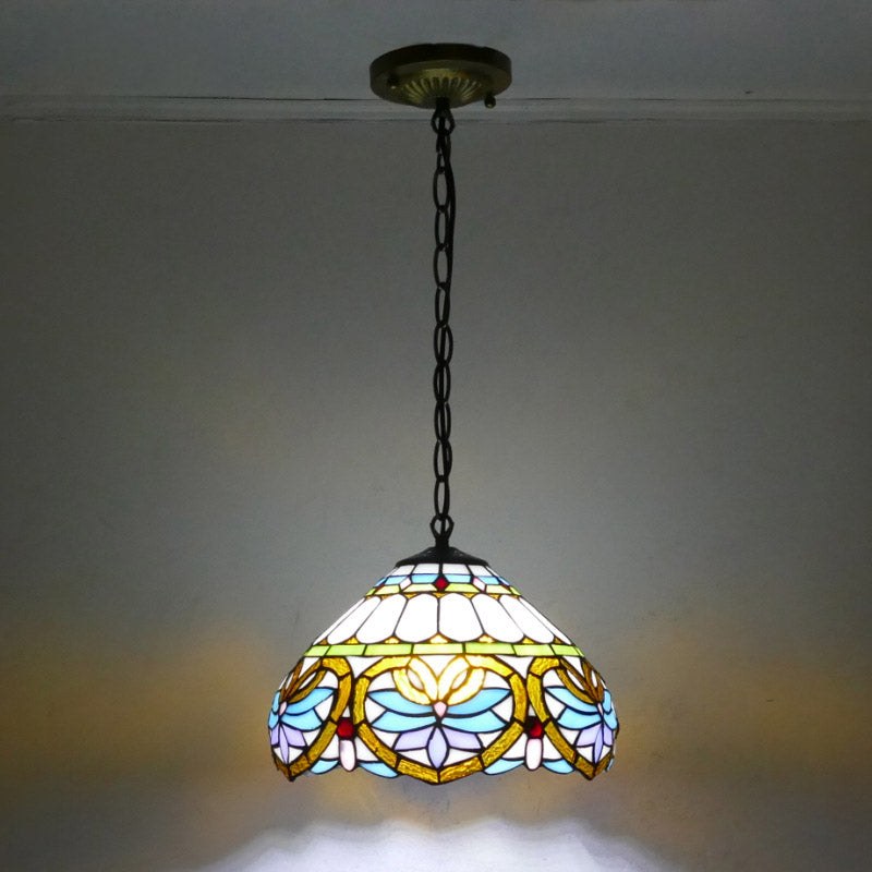 Mediterranean Tiffany Lamp, Iron Pendant Light, Hallway Light