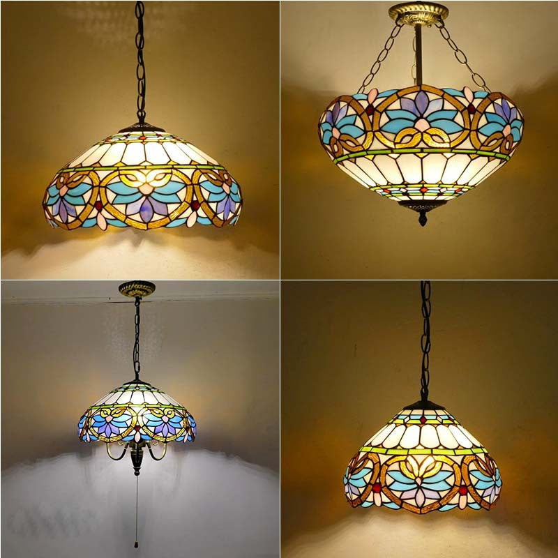 Mediterranean Tiffany Lamp, Iron Pendant Light, Hallway Light