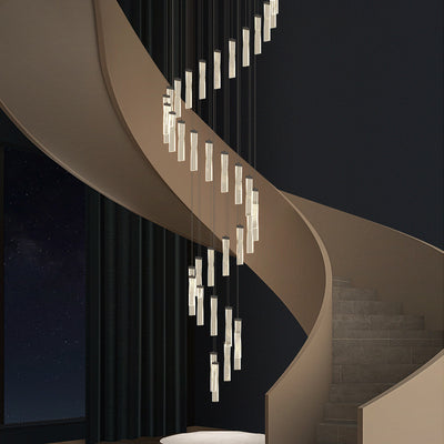 Modern Staircase Long Chandelier, Villa Duplex Loft Light