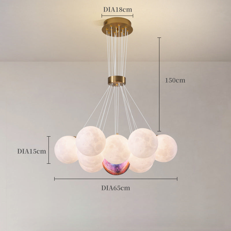 Moon Chandelier, Pendant for Living Room