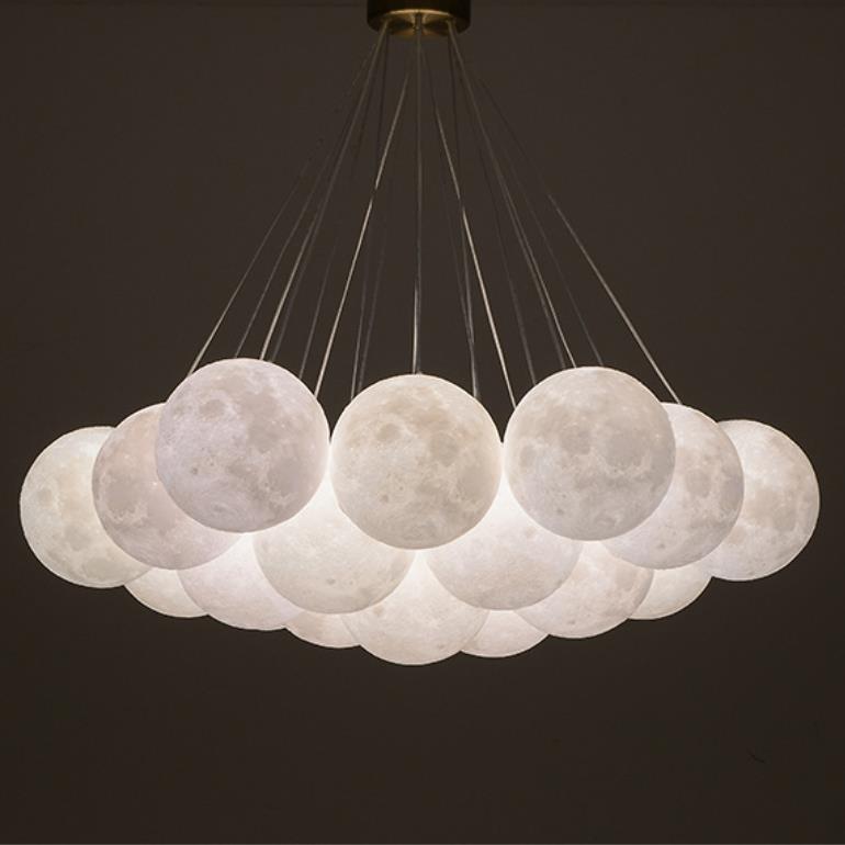 Moon Chandelier, Pendant for Living Room